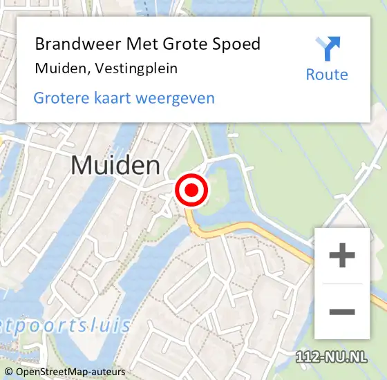 Locatie op kaart van de 112 melding: Brandweer Met Grote Spoed Naar Muiden, Vestingplein op 19 februari 2015 17:42