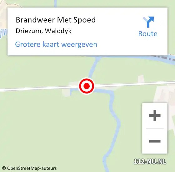 Locatie op kaart van de 112 melding: Brandweer Met Spoed Naar Driezum, Walddyk op 19 februari 2015 17:45