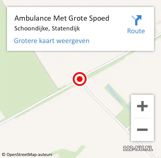 Locatie op kaart van de 112 melding: Ambulance Met Grote Spoed Naar Schoondijke, Statendijk op 19 februari 2015 18:27