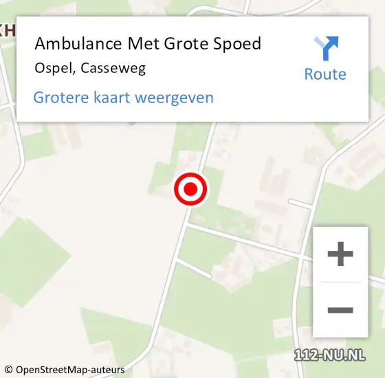 Locatie op kaart van de 112 melding: Ambulance Met Grote Spoed Naar Ospel, Casseweg op 19 februari 2015 19:01