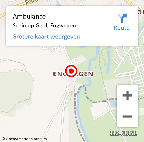 Locatie op kaart van de 112 melding: Ambulance Schin op Geul, Engwegen op 19 februari 2015 19:12