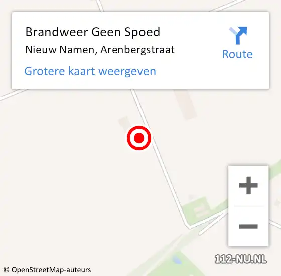 Locatie op kaart van de 112 melding: Brandweer Geen Spoed Naar Nieuw Namen, Arenbergstraat op 19 februari 2015 20:01