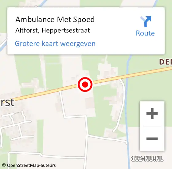 Locatie op kaart van de 112 melding: Ambulance Met Spoed Naar Altforst, Heppertsestraat op 19 februari 2015 20:41