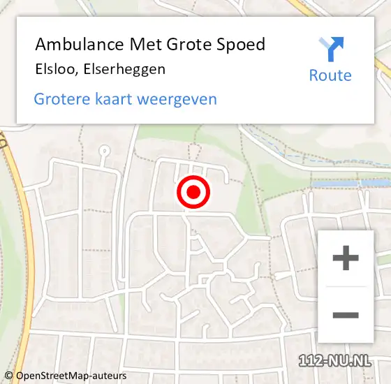 Locatie op kaart van de 112 melding: Ambulance Met Grote Spoed Naar Elsloo, Elserheggen op 19 februari 2015 21:46