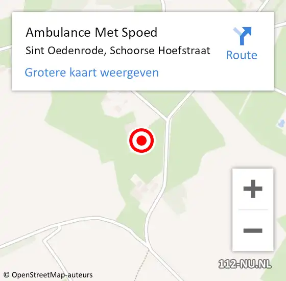 Locatie op kaart van de 112 melding: Ambulance Met Spoed Naar Sint Oedenrode, Schoorse Hoefstraat op 20 februari 2015 05:22