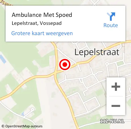 Locatie op kaart van de 112 melding: Ambulance Met Spoed Naar Lepelstraat, Vossepad op 20 februari 2015 10:38