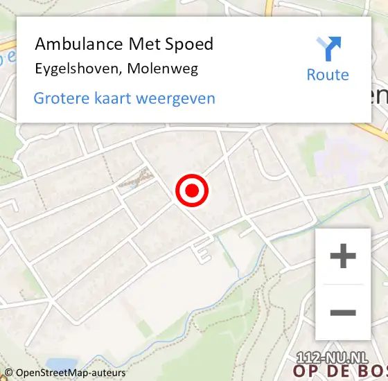 Locatie op kaart van de 112 melding: Ambulance Met Spoed Naar Eygelshoven, Molenweg op 20 februari 2015 11:33