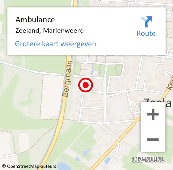 Locatie op kaart van de 112 melding: Ambulance Zeeland, Marienweerd op 30 oktober 2013 13:12