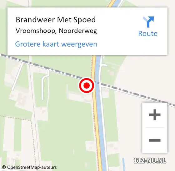 Locatie op kaart van de 112 melding: Brandweer Met Spoed Naar Vroomshoop, Noorderweg op 20 februari 2015 12:53