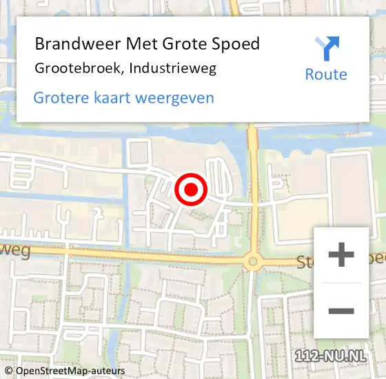 Locatie op kaart van de 112 melding: Brandweer Met Grote Spoed Naar Grootebroek, Industrieweg op 20 februari 2015 13:57