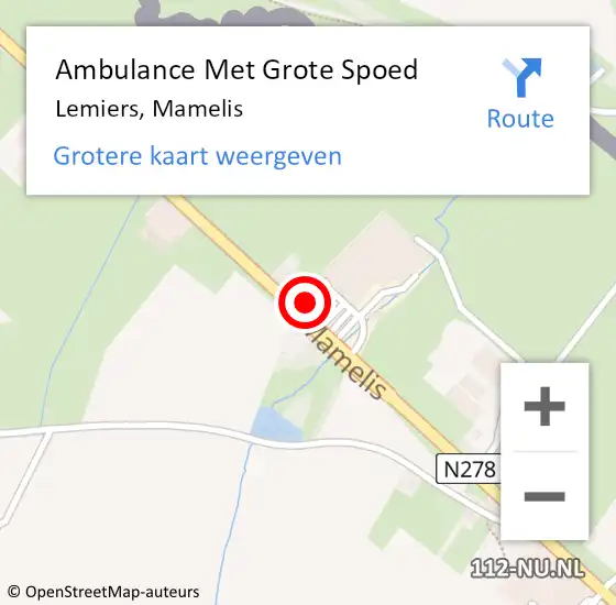 Locatie op kaart van de 112 melding: Ambulance Met Grote Spoed Naar Lemiers, Mamelis op 20 februari 2015 16:16
