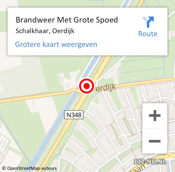 Locatie op kaart van de 112 melding: Brandweer Met Grote Spoed Naar Schalkhaar, Oerdijk op 20 februari 2015 16:58