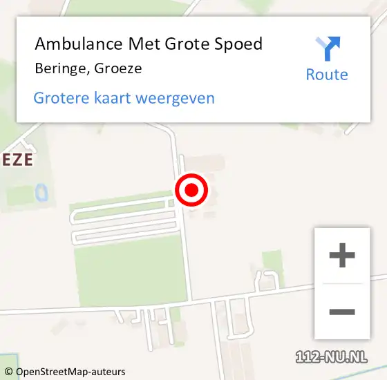 Locatie op kaart van de 112 melding: Ambulance Met Grote Spoed Naar Beringe, Groeze op 20 februari 2015 19:10