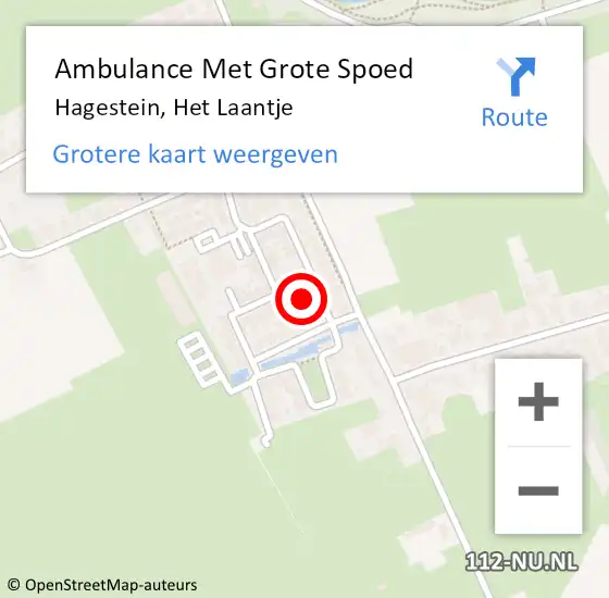 Locatie op kaart van de 112 melding: Ambulance Met Grote Spoed Naar Hagestein, Het Laantje op 20 februari 2015 19:53