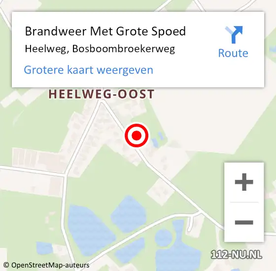 Locatie op kaart van de 112 melding: Brandweer Met Grote Spoed Naar Heelweg, Bosboombroekerweg op 20 februari 2015 20:33