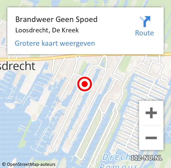 Locatie op kaart van de 112 melding: Brandweer Geen Spoed Naar Loosdrecht, De Kreek op 20 februari 2015 21:19