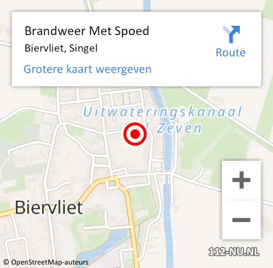 Locatie op kaart van de 112 melding: Brandweer Met Spoed Naar Biervliet, Singel op 20 februari 2015 22:56