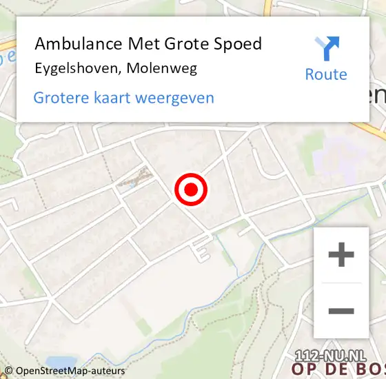 Locatie op kaart van de 112 melding: Ambulance Met Grote Spoed Naar Eygelshoven, Molenweg op 21 februari 2015 00:28