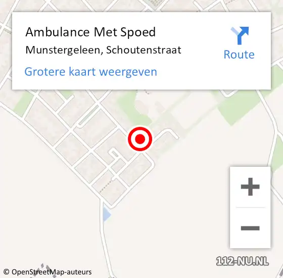 Locatie op kaart van de 112 melding: Ambulance Met Spoed Naar Munstergeleen, Schoutenstraat op 21 februari 2015 00:36