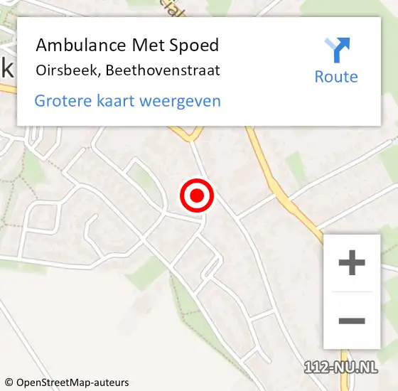 Locatie op kaart van de 112 melding: Ambulance Met Spoed Naar Oirsbeek, Beethovenstraat op 30 oktober 2013 14:05