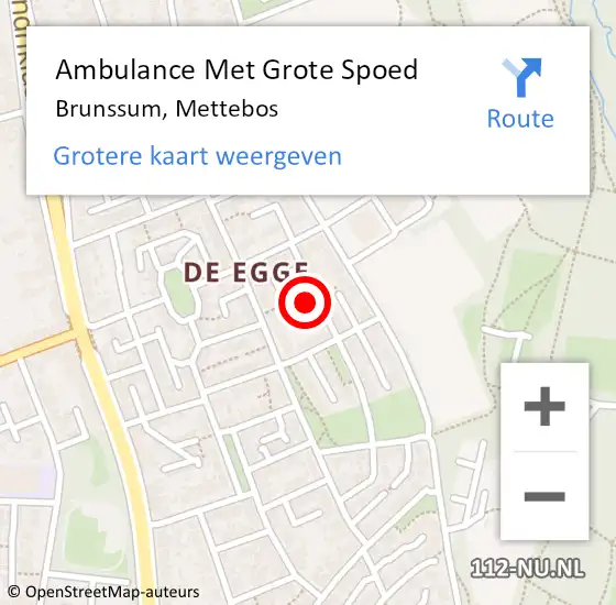 Locatie op kaart van de 112 melding: Ambulance Met Grote Spoed Naar Brunssum, Mettebos op 21 februari 2015 02:56