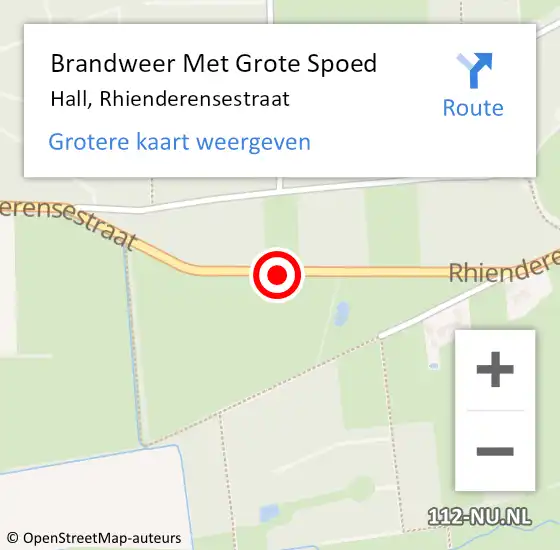 Locatie op kaart van de 112 melding: Brandweer Met Grote Spoed Naar Hall, Rhienderensestraat op 30 oktober 2013 14:13