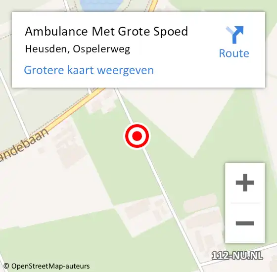 Locatie op kaart van de 112 melding: Ambulance Met Grote Spoed Naar Heusden, Ospelerweg op 21 februari 2015 09:14