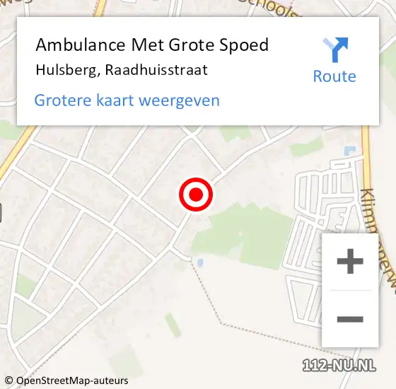 Locatie op kaart van de 112 melding: Ambulance Met Grote Spoed Naar Hulsberg, Raadhuisstraat op 21 februari 2015 09:15