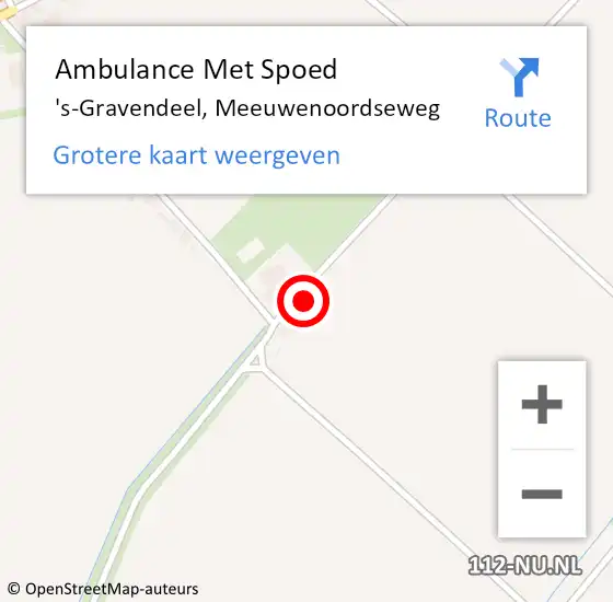 Locatie op kaart van de 112 melding: Ambulance Met Spoed Naar 's-Gravendeel, Meeuwenoordseweg op 21 februari 2015 09:15