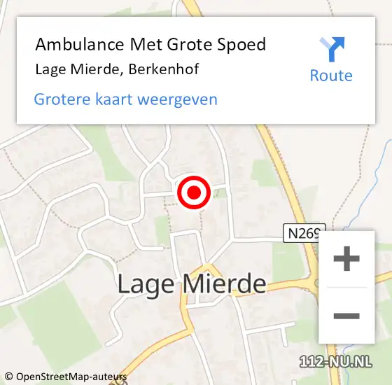 Locatie op kaart van de 112 melding: Ambulance Met Grote Spoed Naar Lage Mierde, Berkenhof op 21 februari 2015 09:36