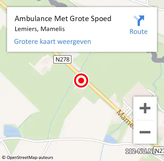 Locatie op kaart van de 112 melding: Ambulance Met Grote Spoed Naar Lemiers, Mamelis op 21 februari 2015 10:36