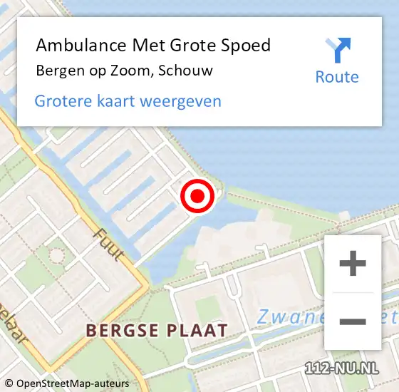 Locatie op kaart van de 112 melding: Ambulance Met Grote Spoed Naar Bergen op Zoom, Schouw op 21 februari 2015 10:42
