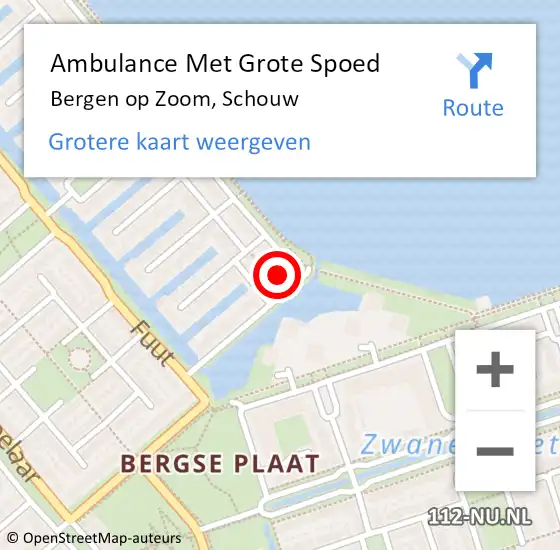 Locatie op kaart van de 112 melding: Ambulance Met Grote Spoed Naar Bergen op Zoom, Schouw op 21 februari 2015 10:45