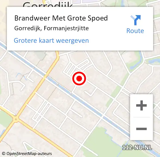 Locatie op kaart van de 112 melding: Brandweer Met Grote Spoed Naar Gorredijk, Formanjestrjitte op 21 februari 2015 11:20