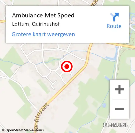 Locatie op kaart van de 112 melding: Ambulance Met Spoed Naar Lottum, Quirinushof op 21 februari 2015 12:26