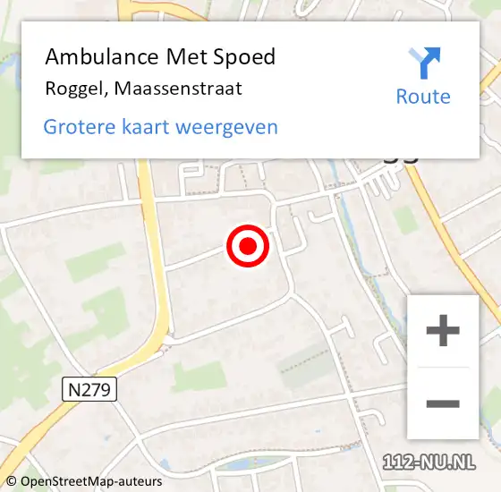 Locatie op kaart van de 112 melding: Ambulance Met Spoed Naar Roggel, Maassenstraat op 21 februari 2015 12:33