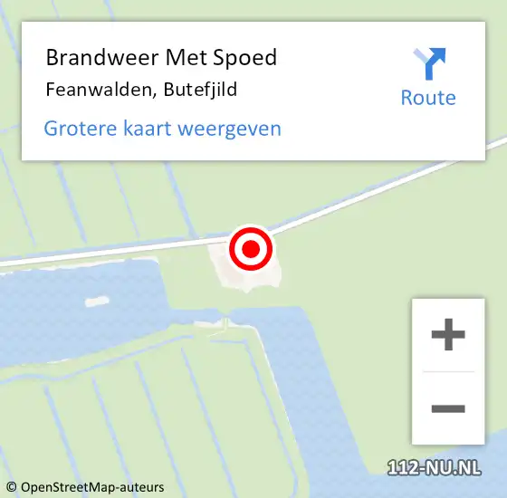 Locatie op kaart van de 112 melding: Brandweer Met Spoed Naar Feanwalden, Butefjild op 21 februari 2015 13:25