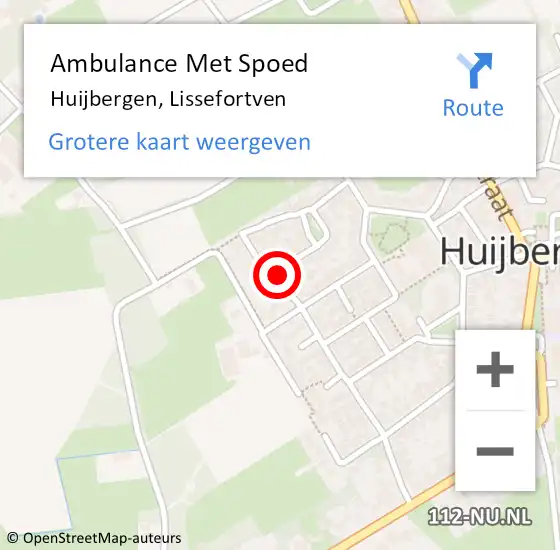 Locatie op kaart van de 112 melding: Ambulance Met Spoed Naar Huijbergen, Lissefortven op 21 februari 2015 14:05