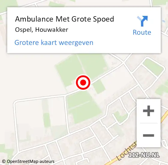 Locatie op kaart van de 112 melding: Ambulance Met Grote Spoed Naar Ospel, Houwakker op 21 februari 2015 14:33