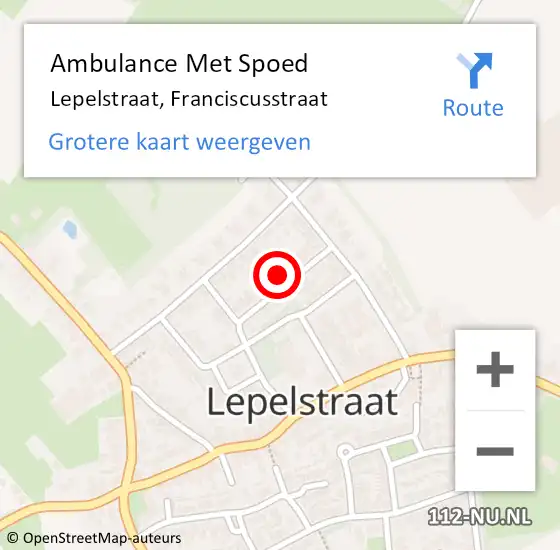 Locatie op kaart van de 112 melding: Ambulance Met Spoed Naar Lepelstraat, Franciscusstraat op 21 februari 2015 15:00