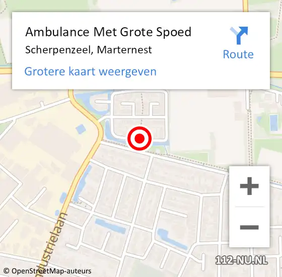 Locatie op kaart van de 112 melding: Ambulance Met Grote Spoed Naar Scherpenzeel, Marternest op 21 februari 2015 16:03