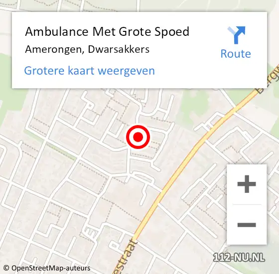 Locatie op kaart van de 112 melding: Ambulance Met Grote Spoed Naar Amerongen, Dwarsakkers op 21 februari 2015 16:15