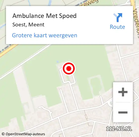 Locatie op kaart van de 112 melding: Ambulance Met Spoed Naar Soest, Meent op 21 februari 2015 16:38