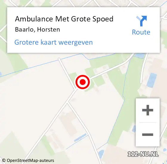 Locatie op kaart van de 112 melding: Ambulance Met Grote Spoed Naar Baarlo, Horsten op 21 februari 2015 17:04