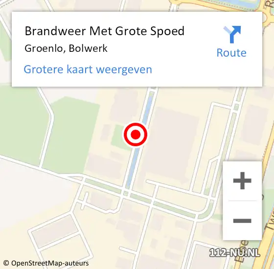 Locatie op kaart van de 112 melding: Brandweer Met Grote Spoed Naar Groenlo, Bolwerk op 21 februari 2015 17:39