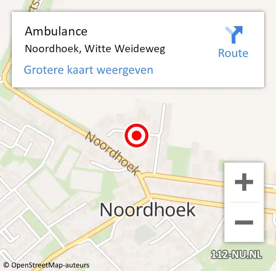 Locatie op kaart van de 112 melding: Ambulance Noordhoek, Witte Weideweg op 30 oktober 2013 15:08