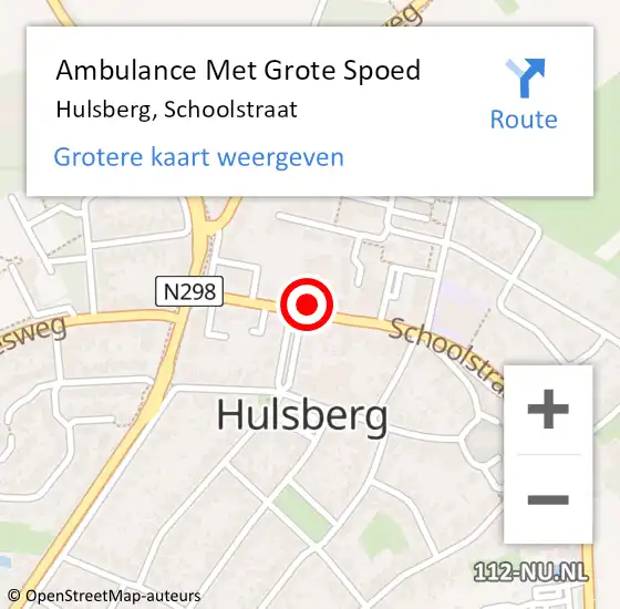 Locatie op kaart van de 112 melding: Ambulance Met Grote Spoed Naar Hulsberg, Schoolstraat op 21 februari 2015 18:47