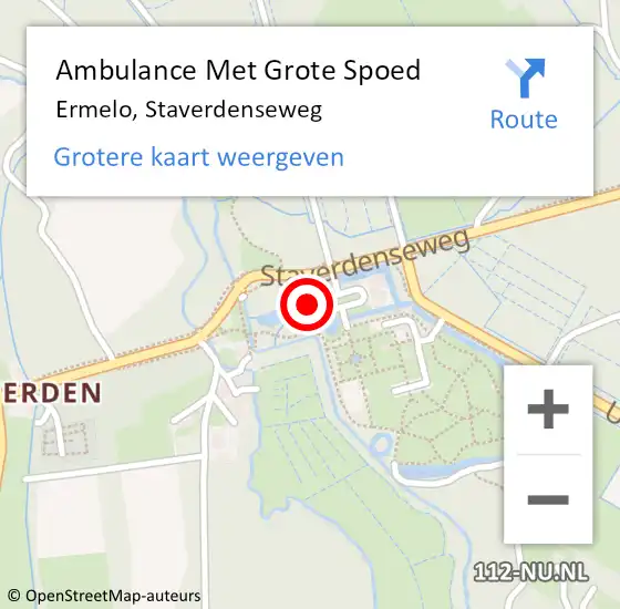 Locatie op kaart van de 112 melding: Ambulance Met Grote Spoed Naar Ermelo, Staverdenseweg op 21 februari 2015 19:36