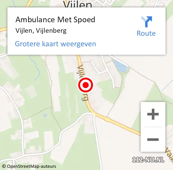 Locatie op kaart van de 112 melding: Ambulance Met Spoed Naar Vijlen, Vijlenberg op 21 februari 2015 20:46