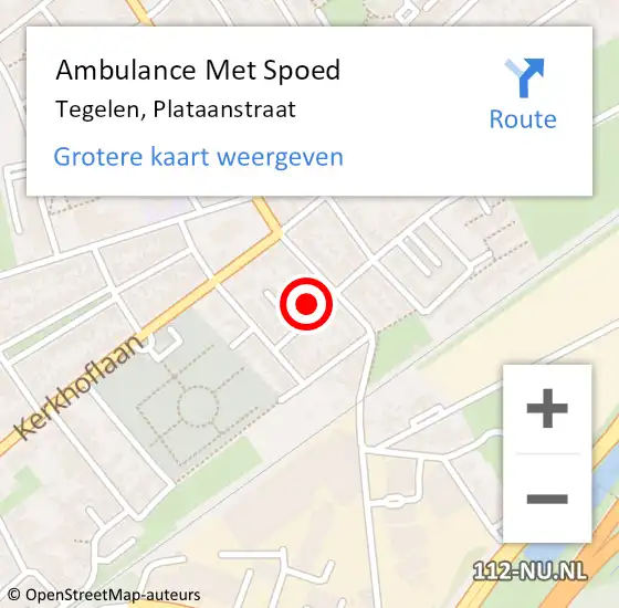 Locatie op kaart van de 112 melding: Ambulance Met Spoed Naar Tegelen, Plataanstraat op 21 februari 2015 21:54